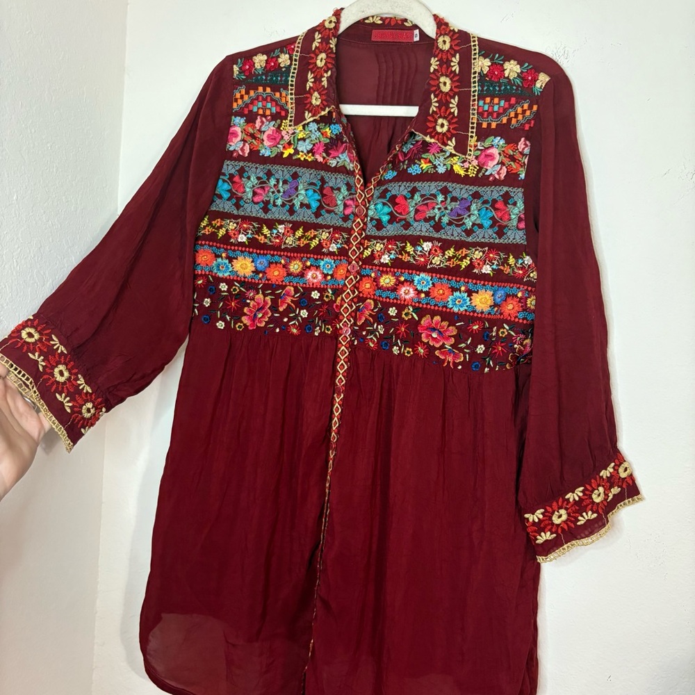 Johnny Was Embroidered Tunic Blouse Size Small - Picture 6 of 13